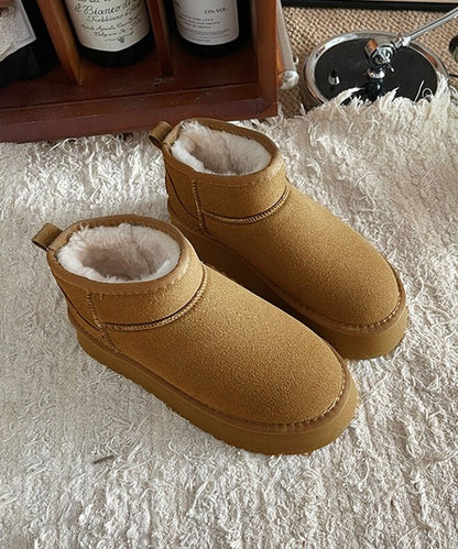 ショート厚底ムートンブーツ