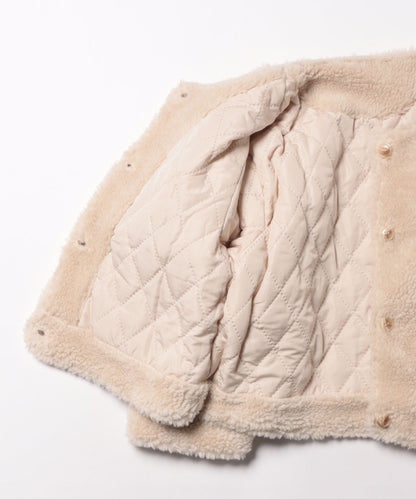 【aimoha-KIDS-】キッズ　ふわもこボリュームボアジャケット