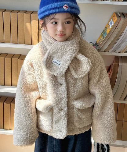 【aimoha-KIDS-】キッズ　ふわもこボリュームボアジャケット