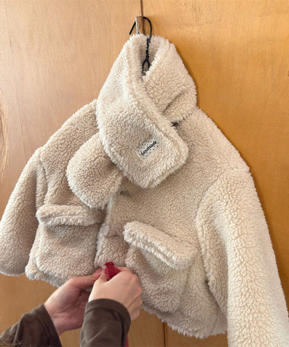 【aimoha-KIDS-】キッズ　ふわもこボリュームボアジャケット