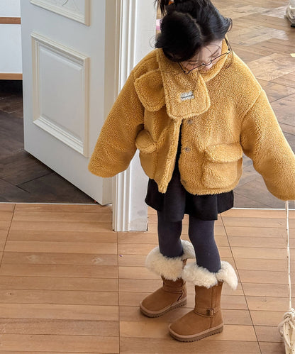 【aimoha-KIDS-】キッズ　ふわもこボリュームボアジャケット