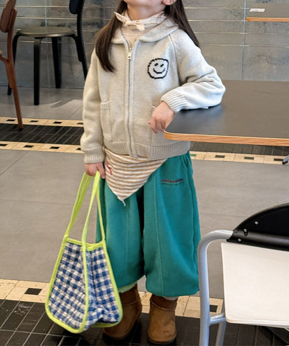 【aimoha-KIDS-】キッズ　ふわもこリラックスジョガーパンツ