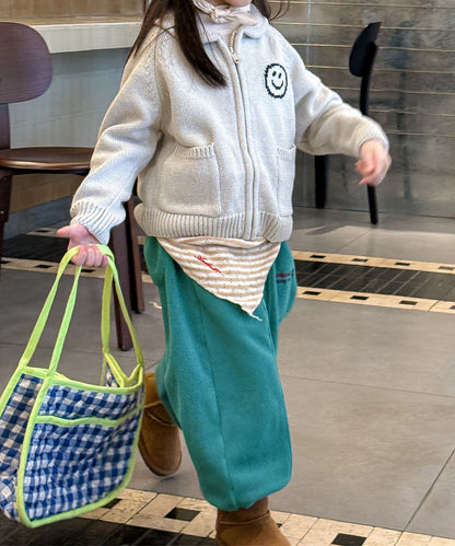 【aimoha-KIDS-】キッズ　ふわもこリラックスジョガーパンツ