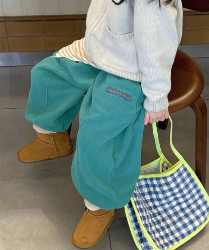 【aimoha-KIDS-】キッズ　ふわもこリラックスジョガーパンツ