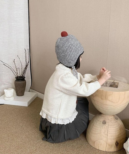【aimoha-KIDS-】キッズ　ポンポン付きニットキャップ