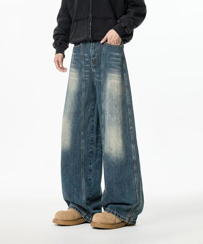 VINTAGE WASHED CURVED DENIM