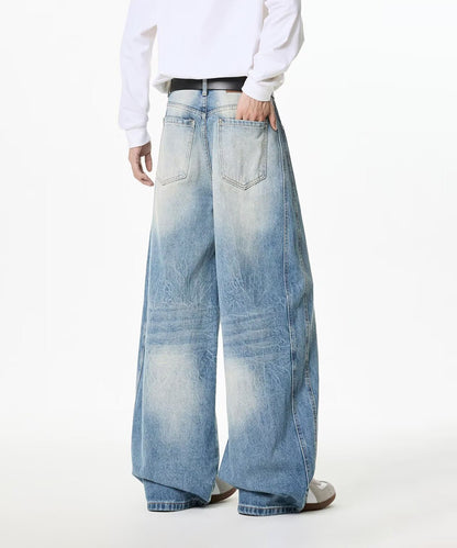 VINTAGE WASHED CURVED DENIM