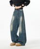 VINTAGE WASHED CURVED DENIM