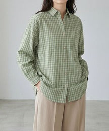 オーバーサイズチェックシャツ