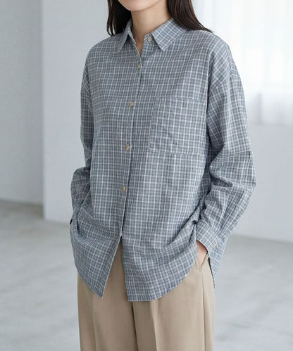 オーバーサイズチェックシャツ