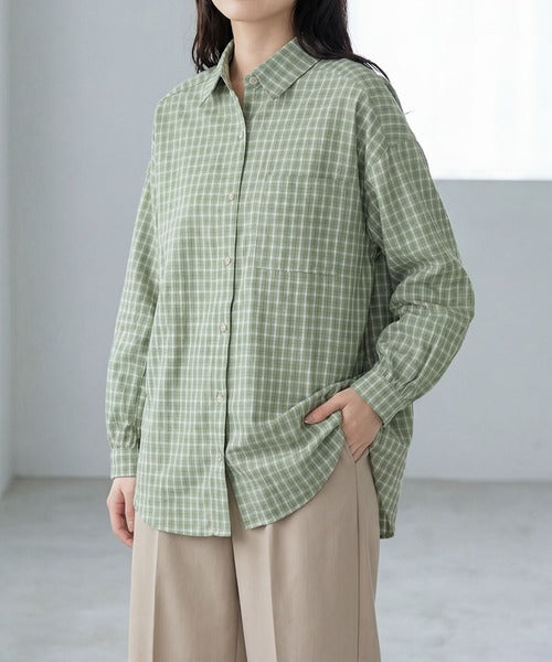 オーバーサイズチェックシャツ