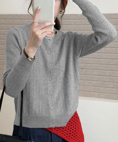 エアリータッチクルーネックニットカーディガン