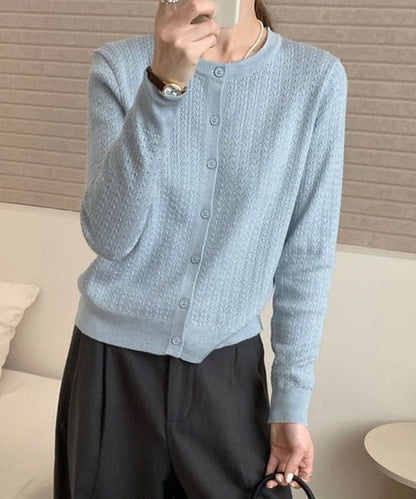 エアリータッチクルーネックニットカーディガン