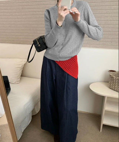 エアリータッチクルーネックニットカーディガン