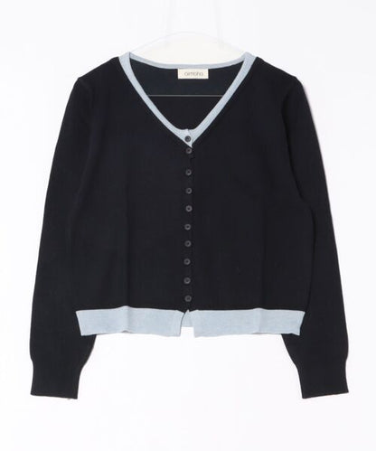 バイカラーVネックニットカーディガン
