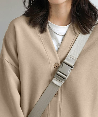 Vネックスウェットカーディガン