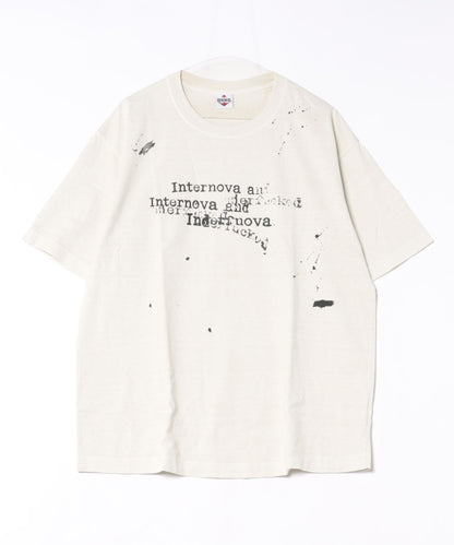 HOOK タイプライター × ペイントスプラッシュ ウォッシュ オーバーサイズT (SS)