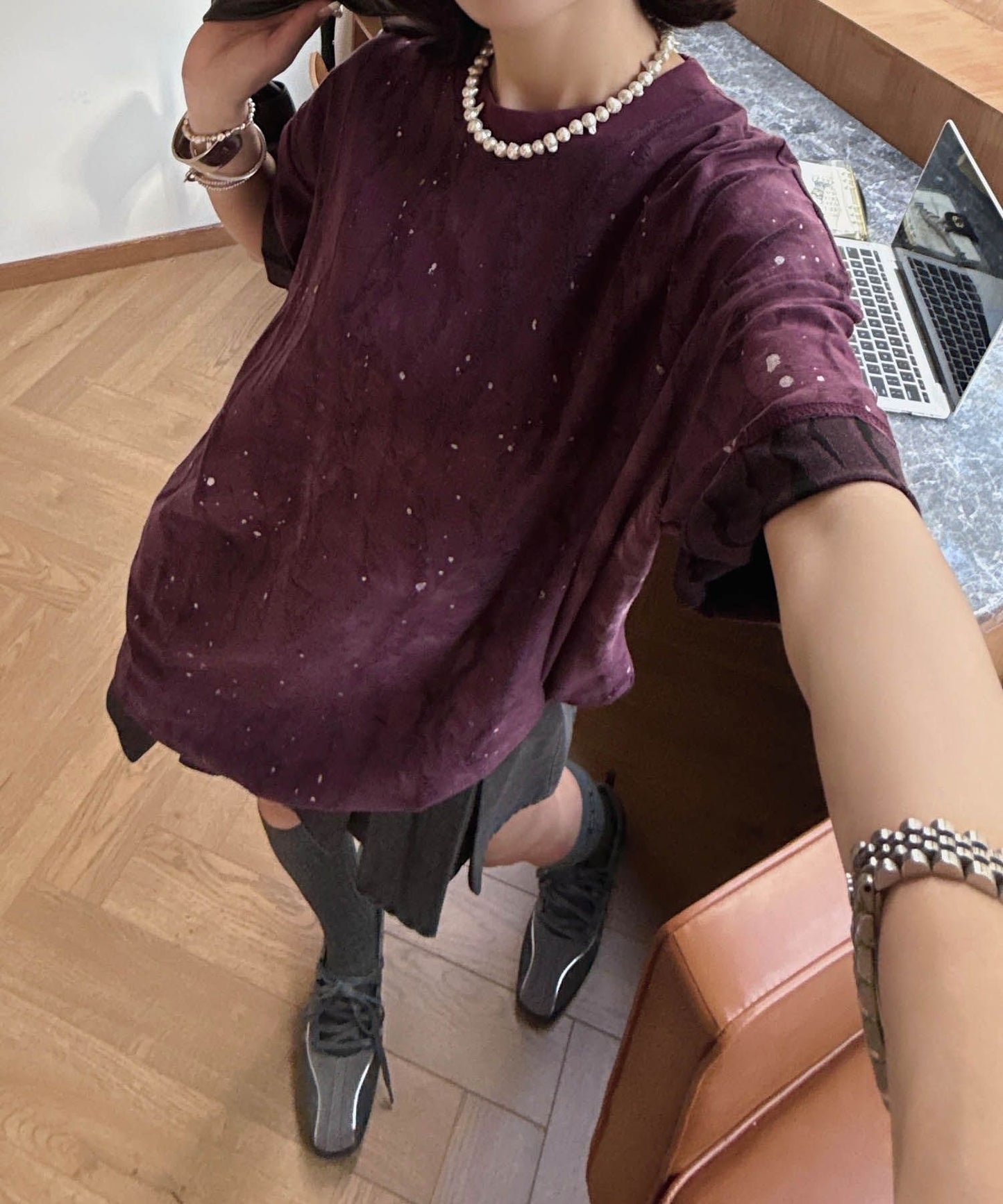 【HOOK】for girls デュアルムードプリントTシャツ