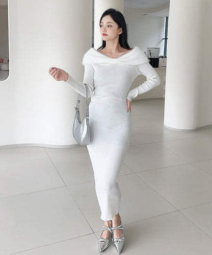 【Jasmine】ワンショルリボンニットワンピース