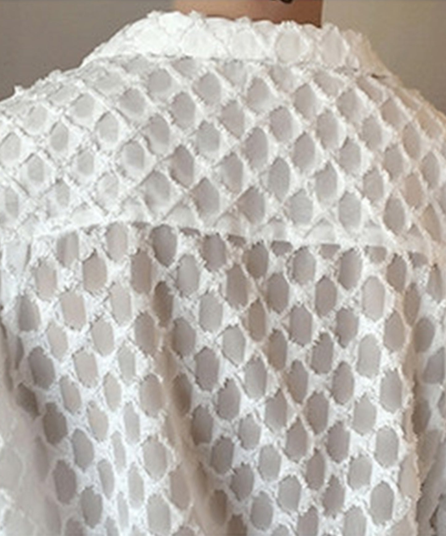 [aimoha Men's] All-over patterned see-through shirt