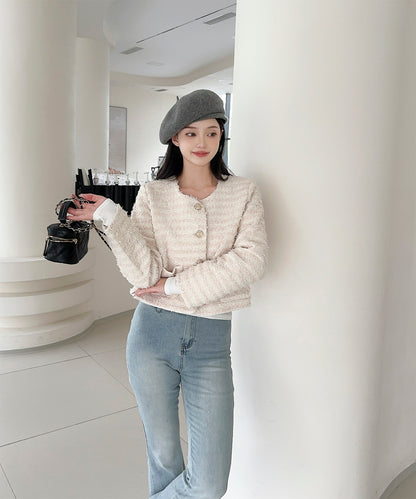 【Jasmine】フリンジノーカラージャケット