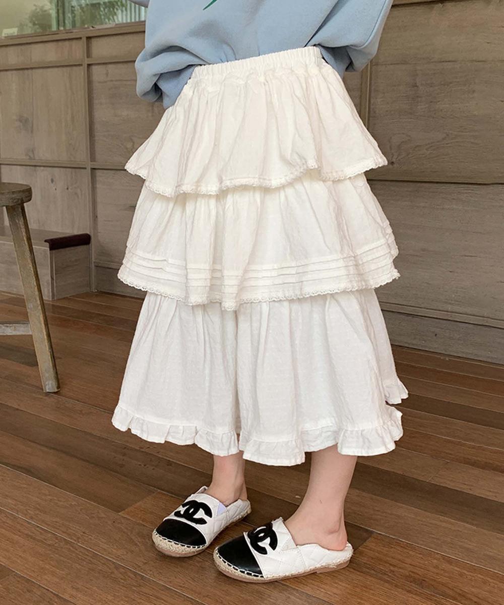 【aimoha-KIDS-】ティアードスカート