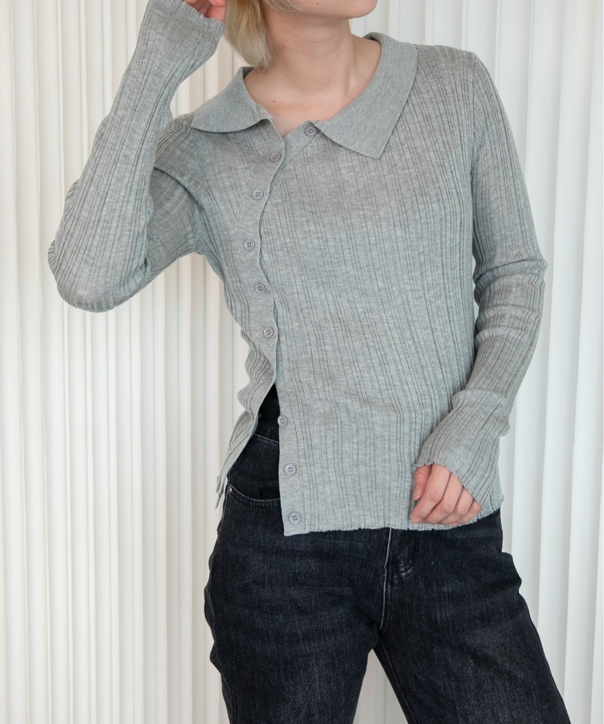 DECADE CLASSIC/アシンメトリーネックニット