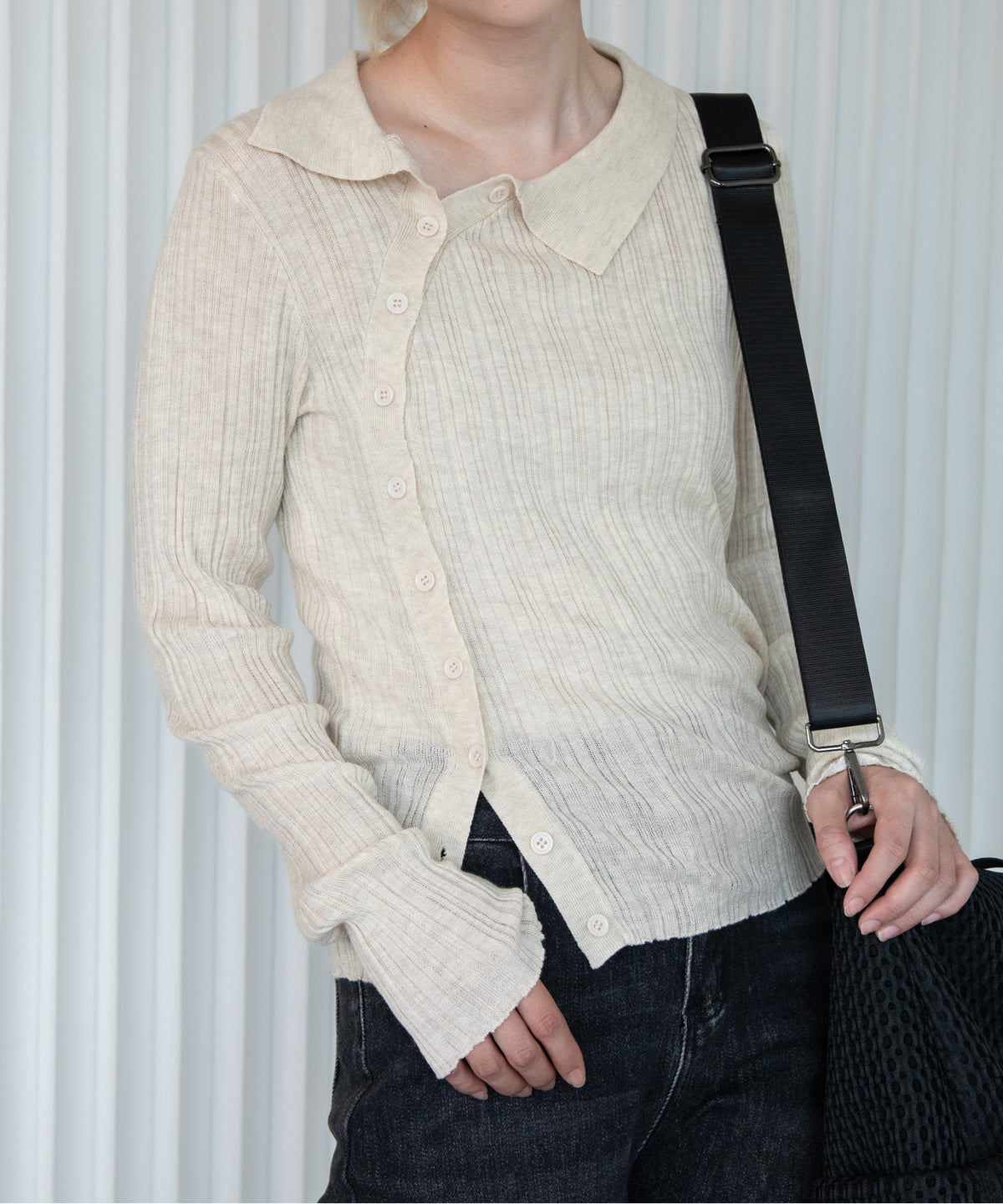 DECADE CLASSIC/アシンメトリーネックニット