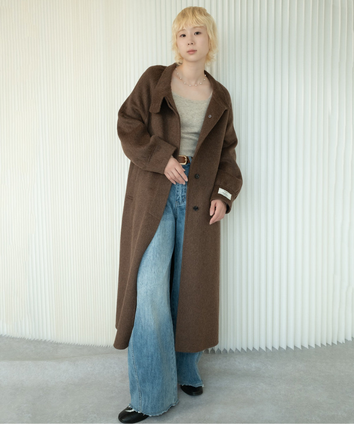 DECADE CLASSIC/ウールブレンド ベルト付きロングコート
