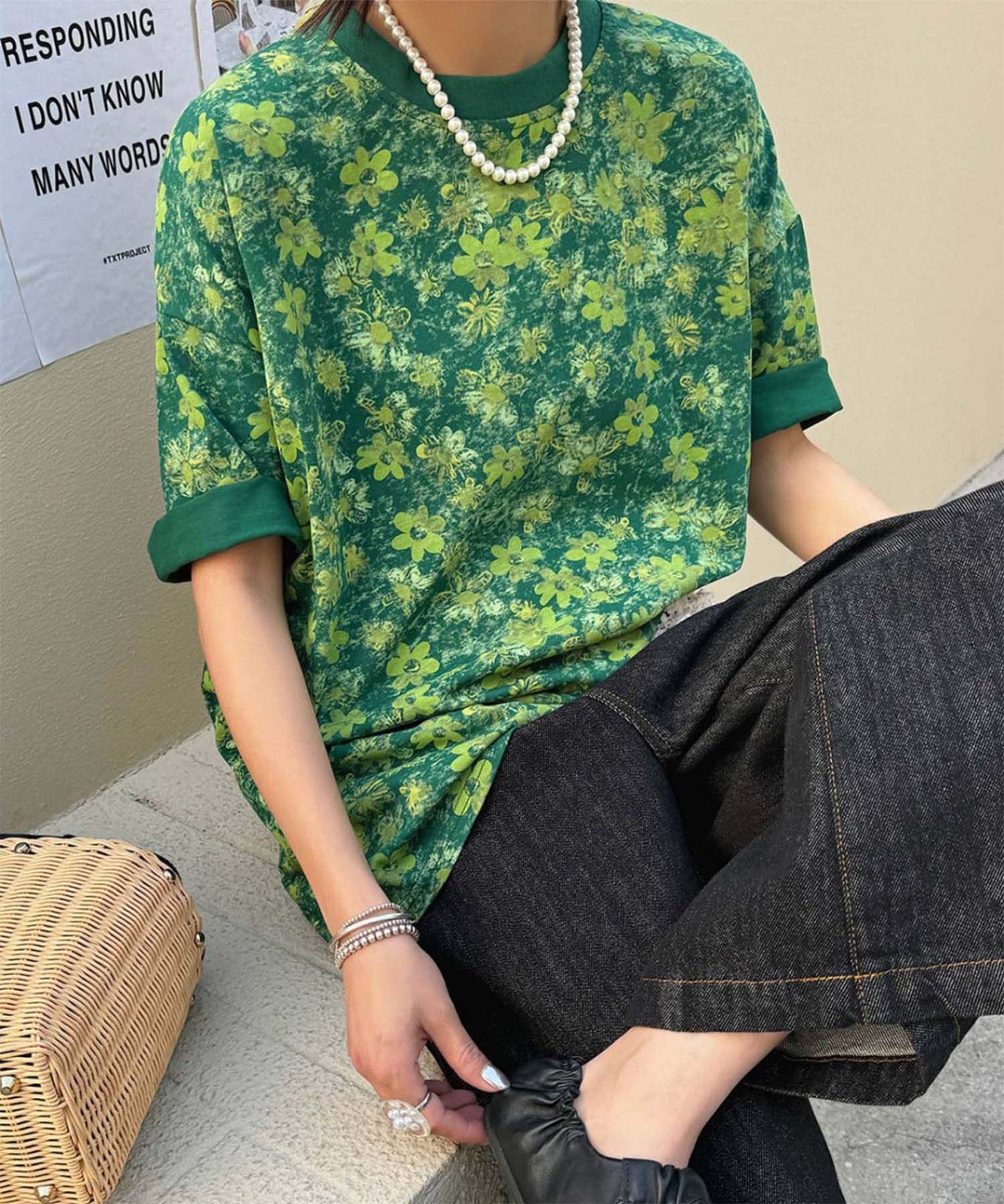 【HOOK】for girls デュアルムードプリントTシャツ