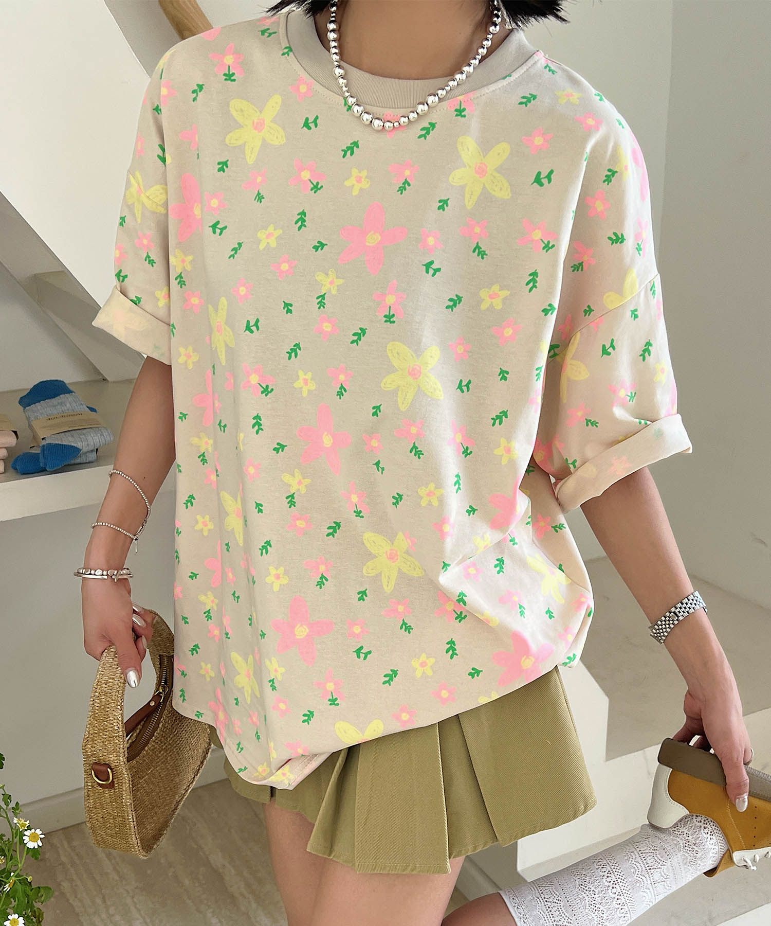 【HOOK】for girls カラフルポップアートTシャツ