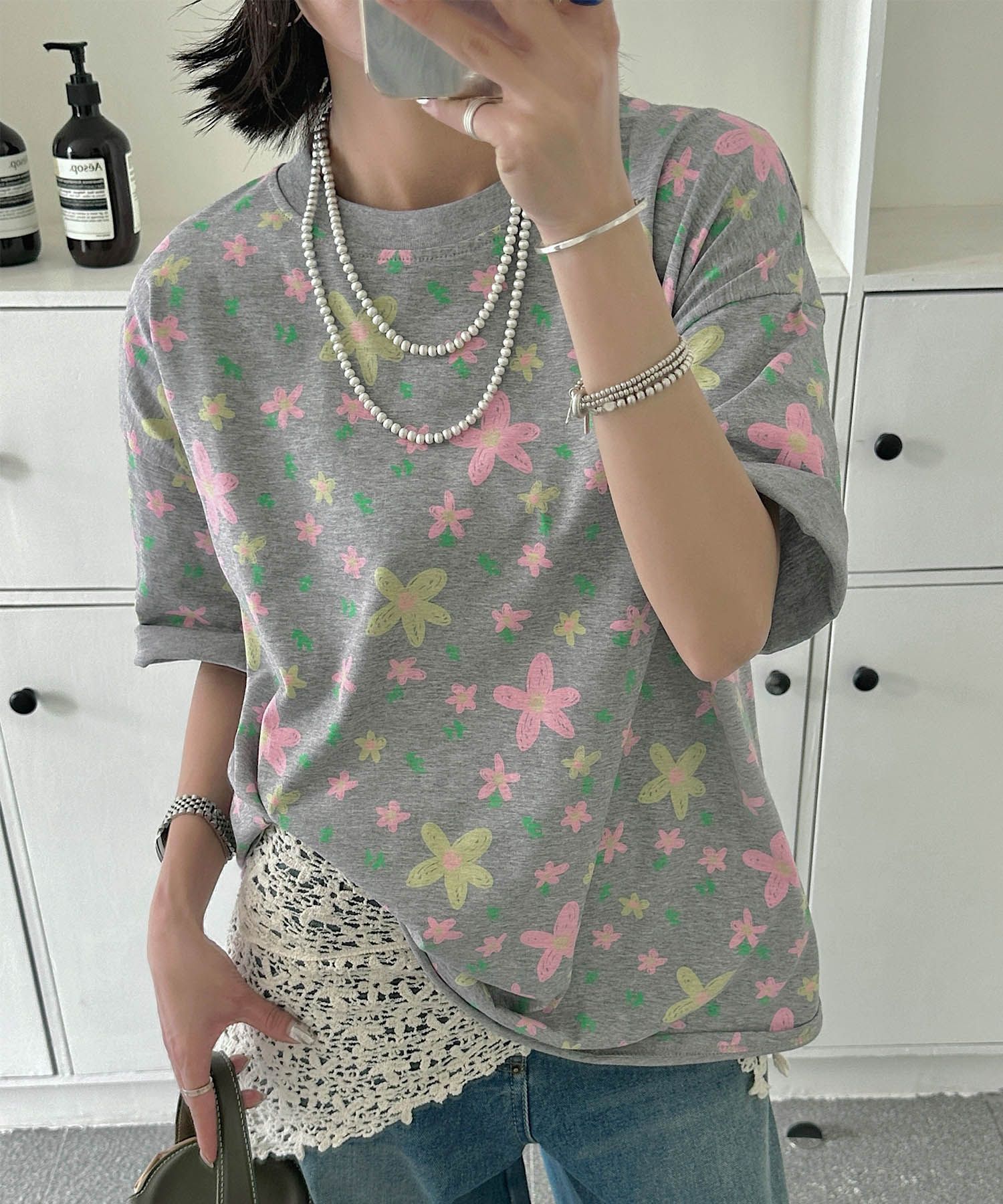 【HOOK】for girls カラフルポップアートTシャツ