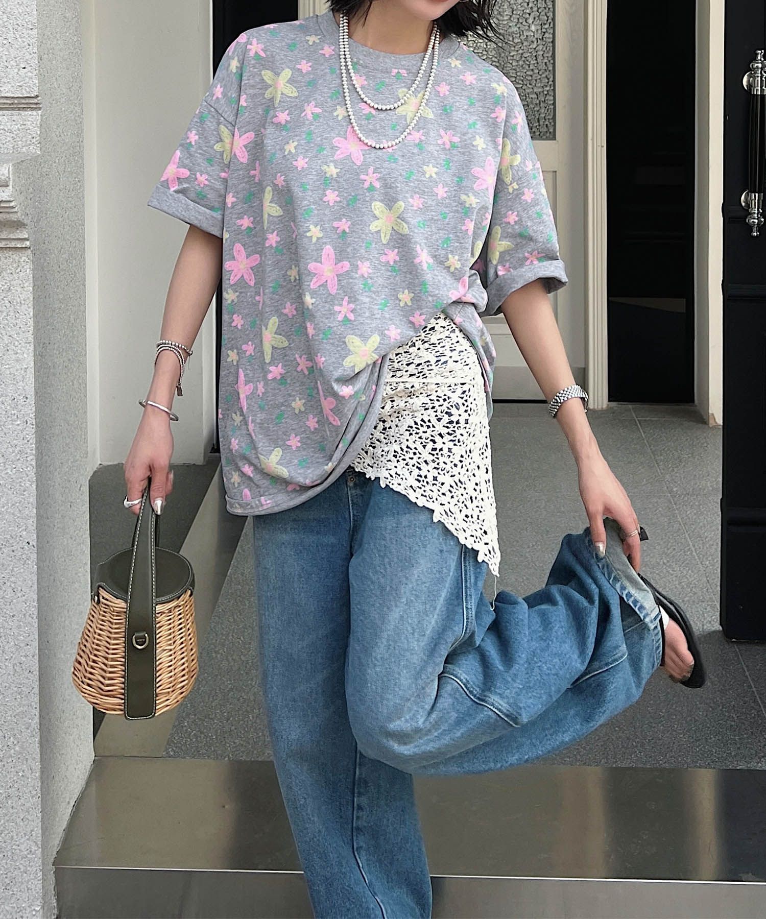 【HOOK】for girls カラフルポップアートTシャツ
