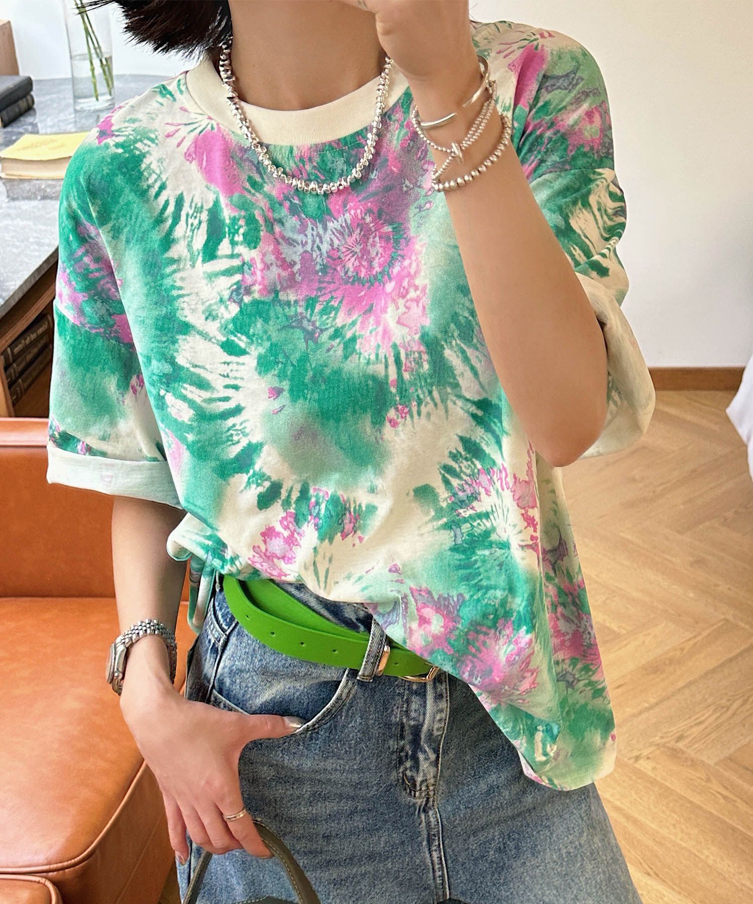 【HOOK】for girls カラフルポップアートTシャツ