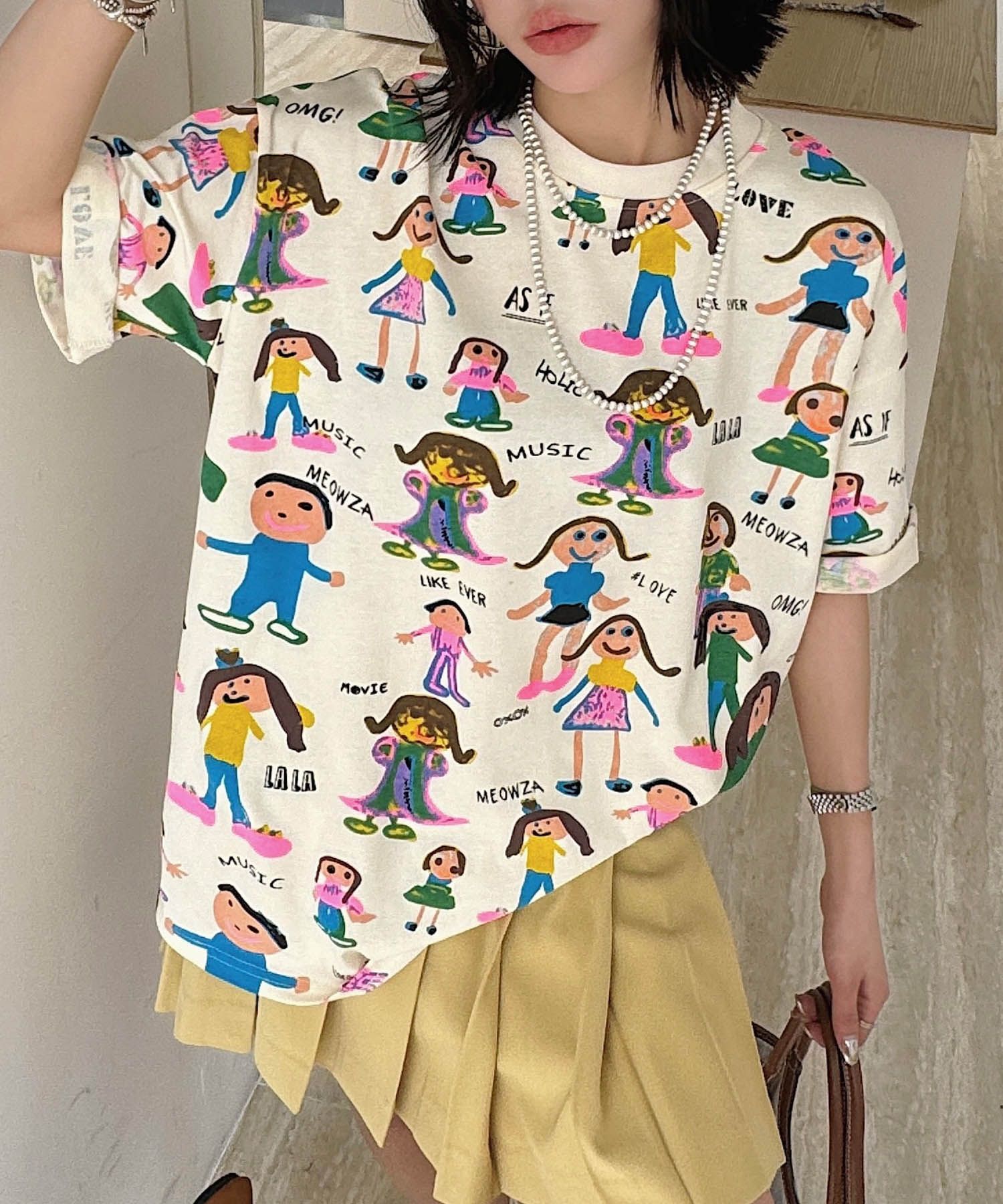 【HOOK】for girls カラフルポップアートTシャツ