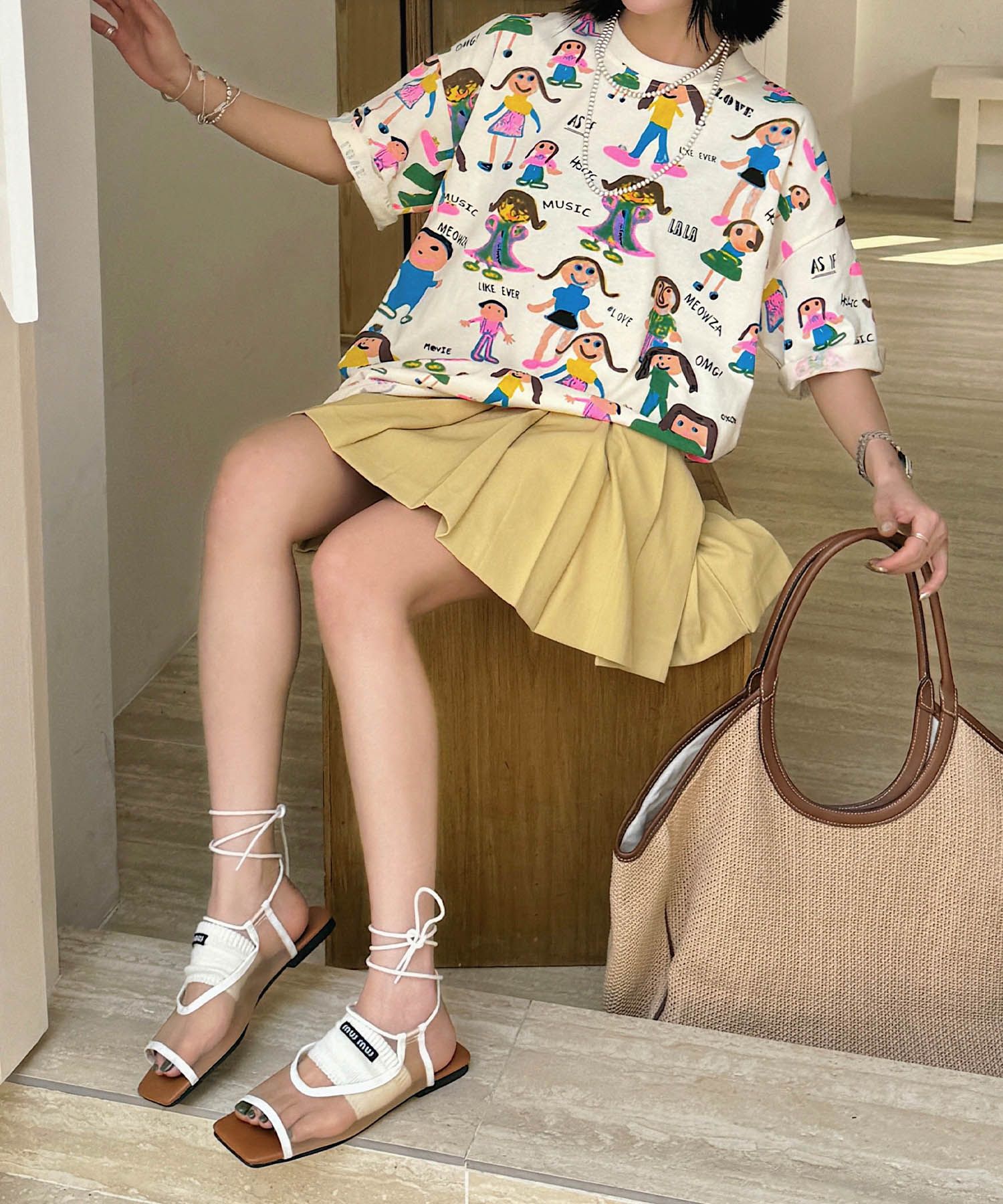 【HOOK】for girls カラフルポップアートTシャツ