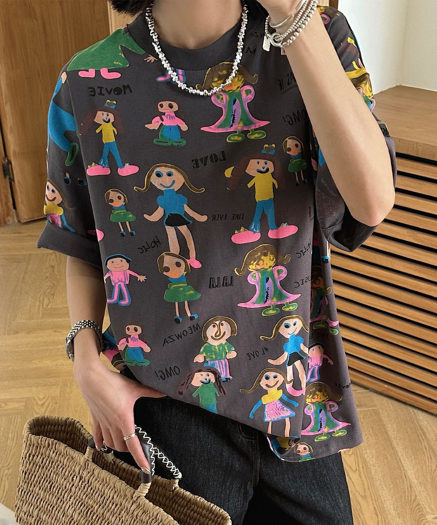 【HOOK】for girls カラフルポップアートTシャツ