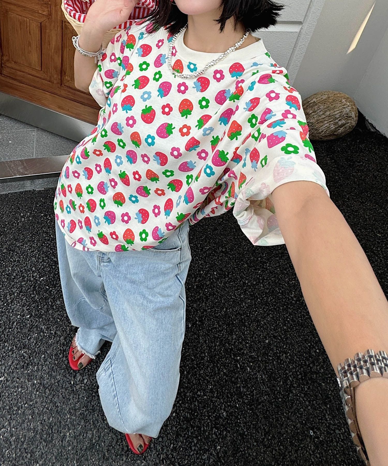 【HOOK】for girls カラフルポップアートTシャツ