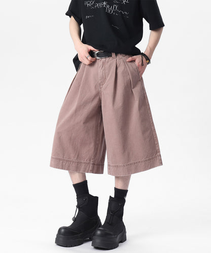 HOOK ピグメント ウォッシュタックワイドハーフパンツ (SS)