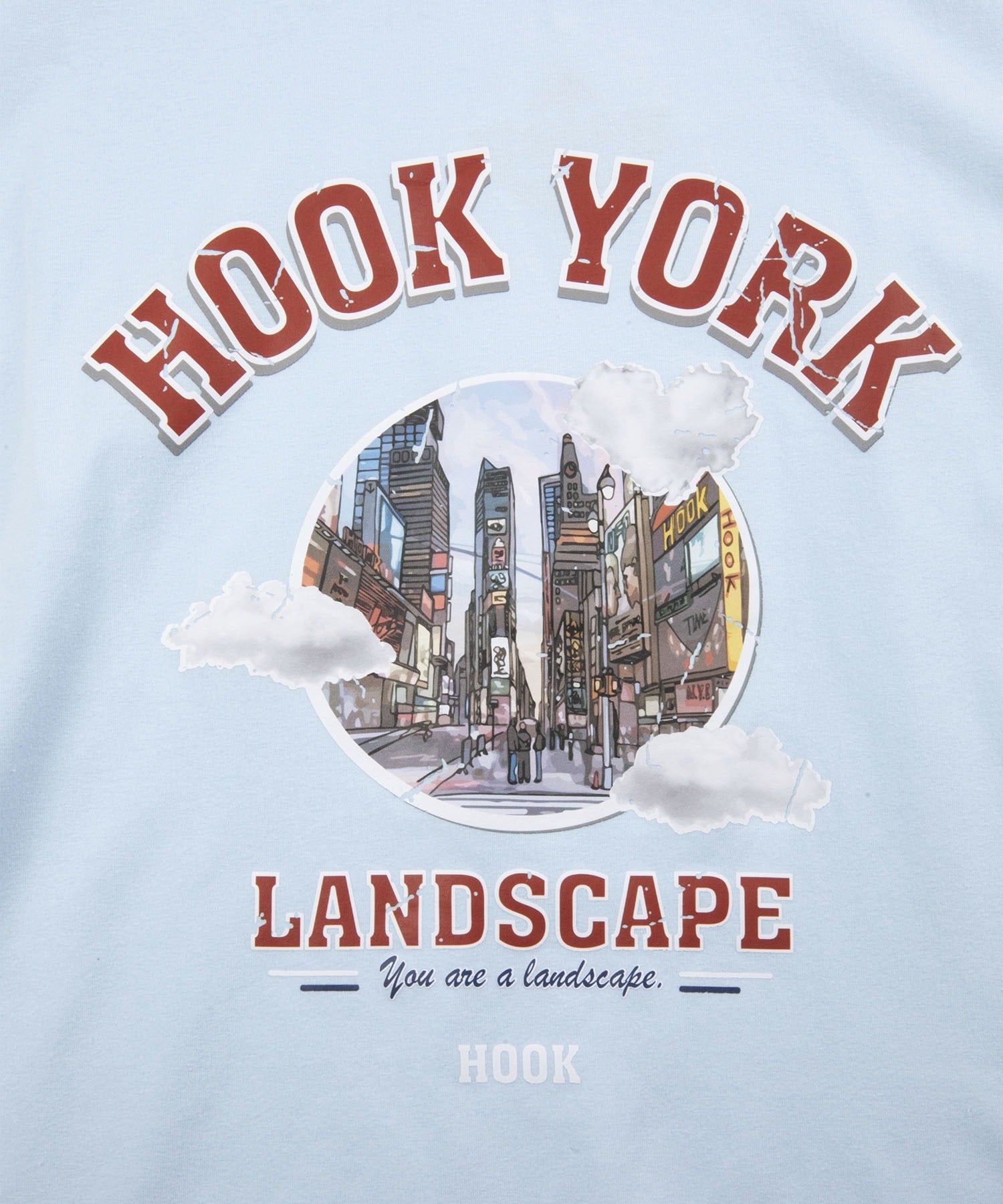 [HOOK -original-] Old clothes style urban pattern damage print short sleeve TEE