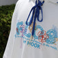 【HOOK -original-】 古着風フリンジ刺繍編み上げポロ襟スウェット