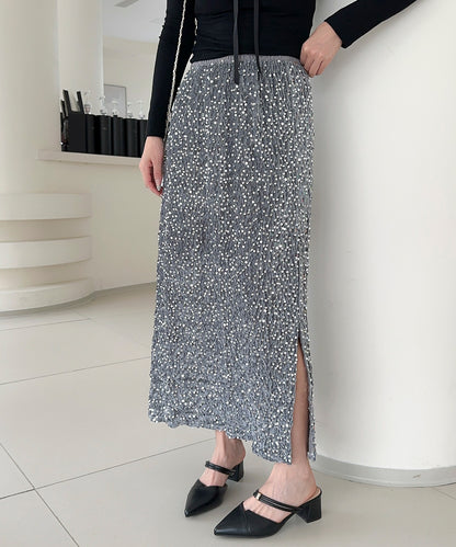 【Jasmine】スパンコールベロアロングスカート