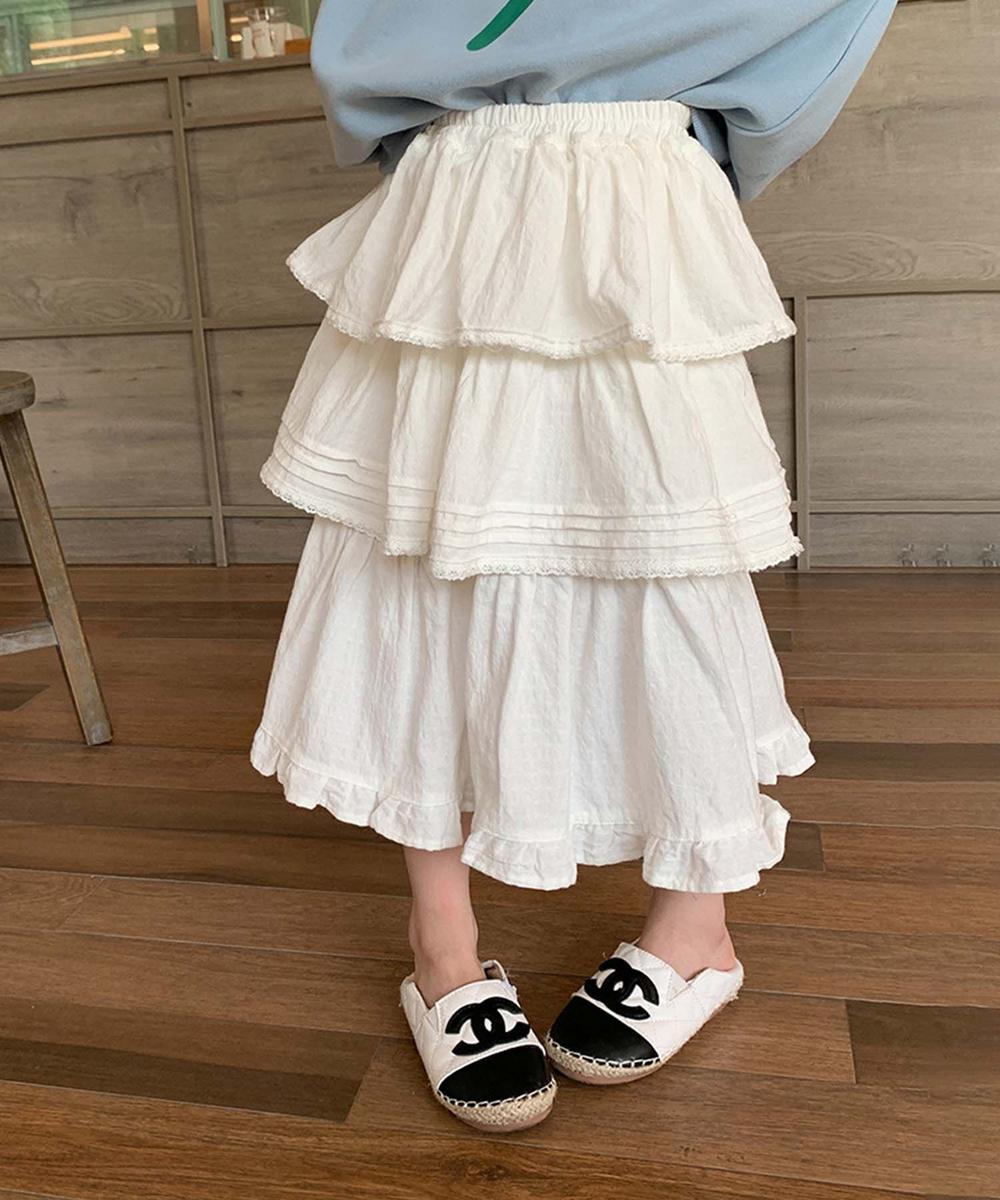 【aimoha-KIDS-】ティアードスカート