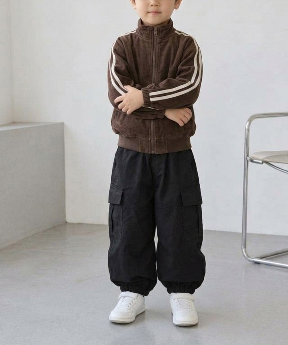 【aimoha KIDS】【90-130cm】ワイドカーゴジョガーパンツ