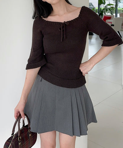 【Jasmine】2WAYフロントリボンニットプルオーバー