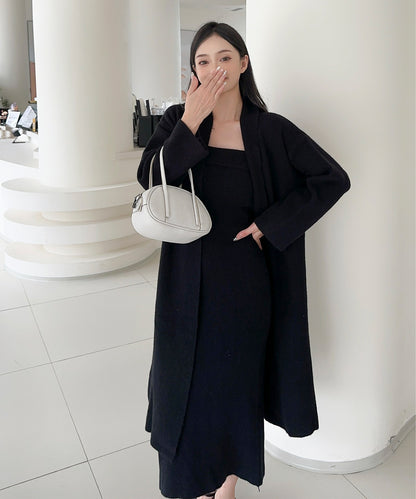 【Jasmine】ニットチューブワンピース＋ロングカーディガン