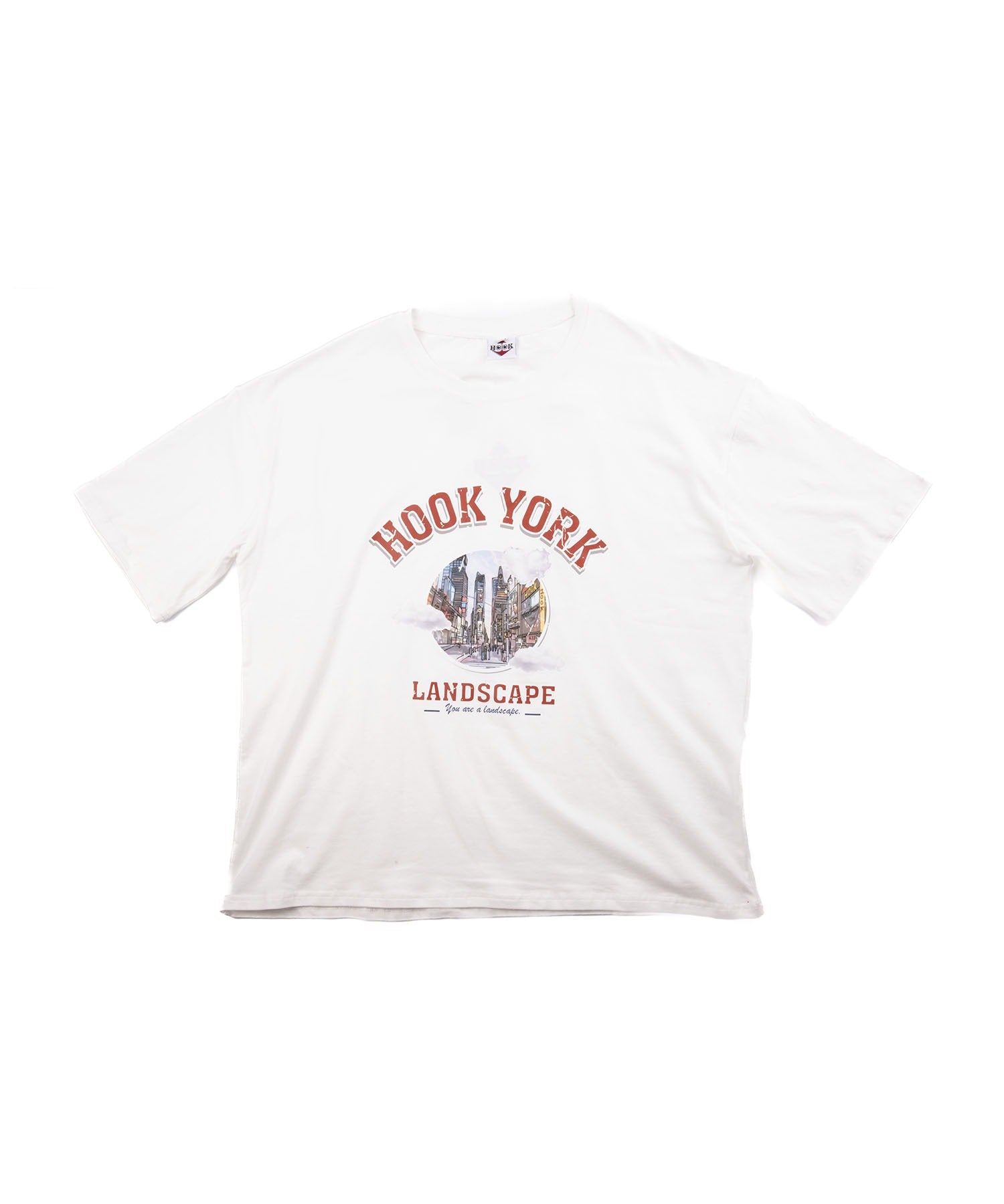 [HOOK -original-] Old clothes style urban pattern damage print short sleeve TEE