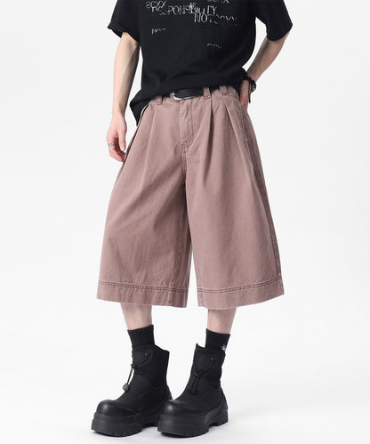 HOOK ピグメント ウォッシュタックワイドハーフパンツ (SS)