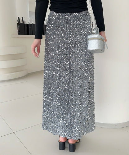 【Jasmine】スパンコールベロアロングスカート