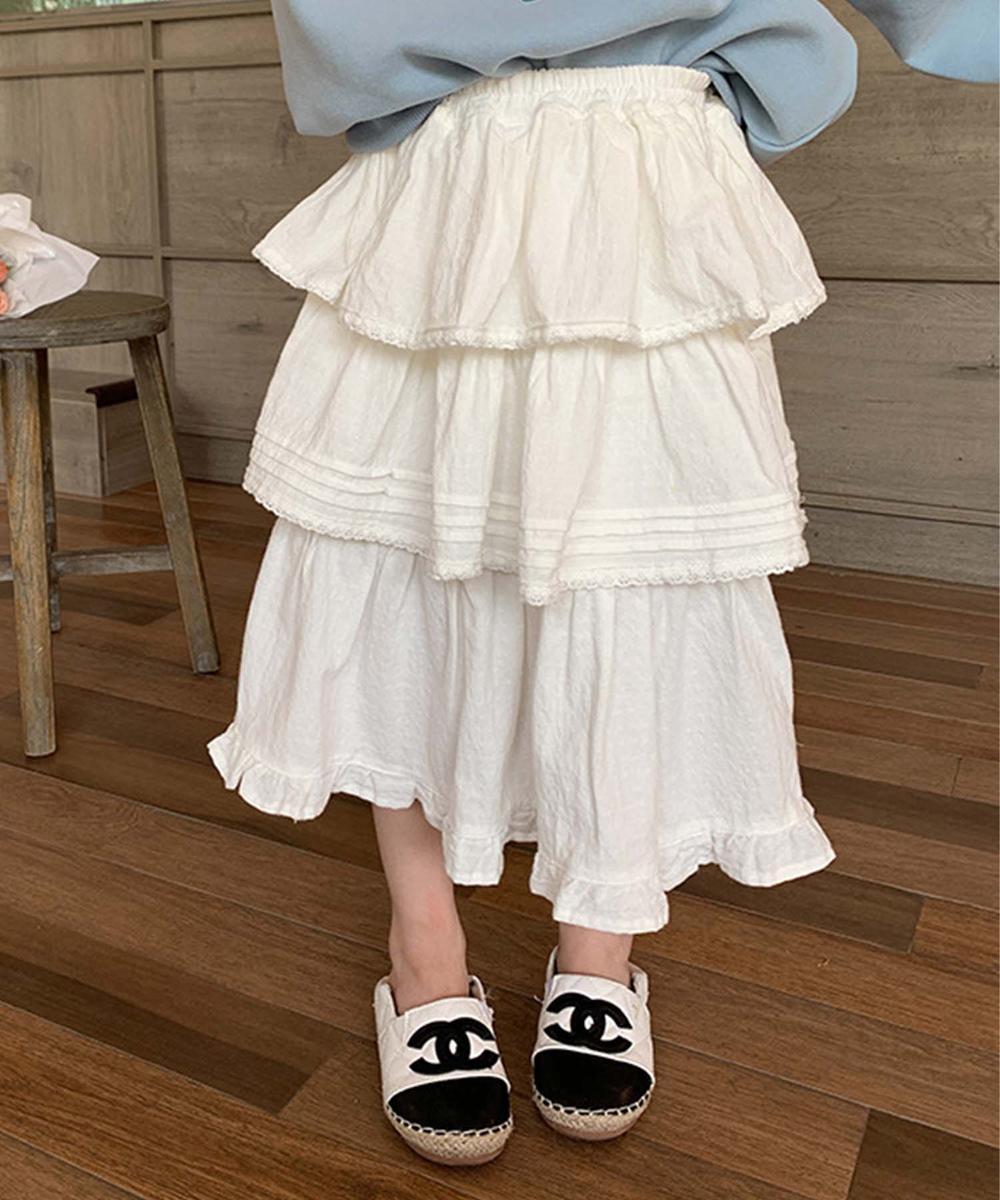 【aimoha-KIDS-】ティアードスカート